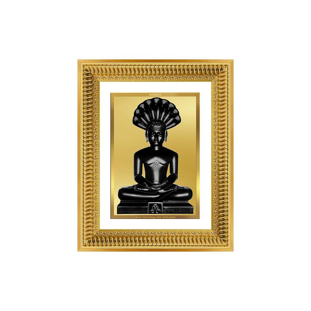 Diviniti 24K Gold Plated Parshvanath (Classic) Divine Wall Frame for Home Mandir & Office Decor | Luxury Spiritual Gift