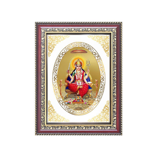 Santoshi Mata | Divine Contentment Wall & Tabletop Royal Photo Frame in 24K Gold Plated Foil