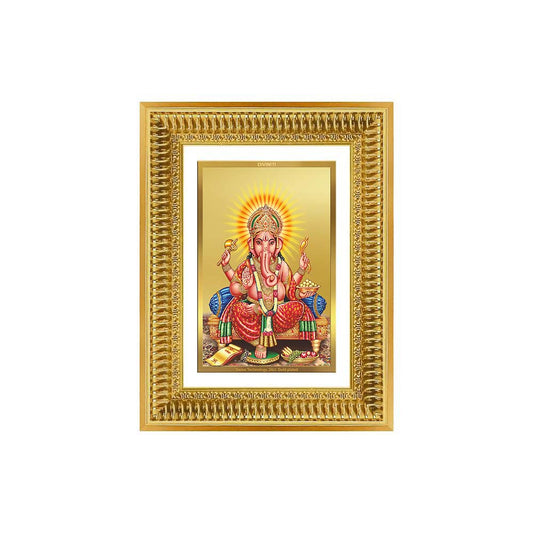 Diviniti 24K Gold Plated Ganesha (Classic) Divine Wall Frame for Home Mandir & Office Decor | Luxury Spiritual Gift