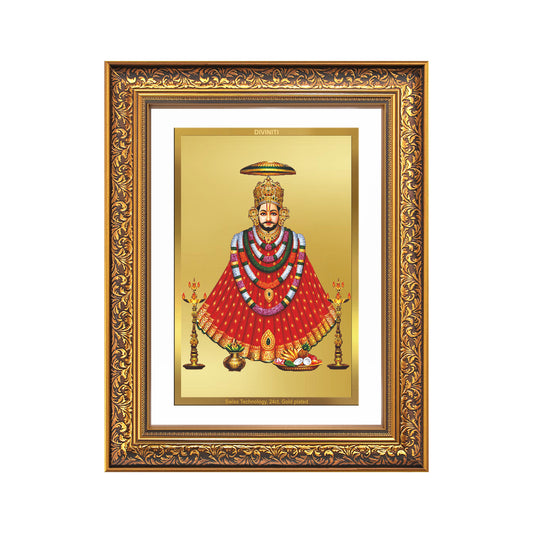 Diviniti 24K Gold Plated Khatu Shyam (Classic) Divine Wall Frame for Home Mandir & Office Decor | Luxury Spiritual Gift
