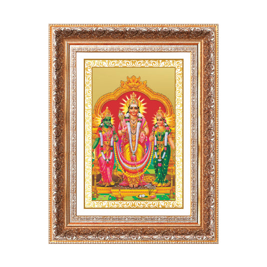 Lord Murugan with Valli | Divine Union Wall Photo Frame in 24K Gold Plated Foil