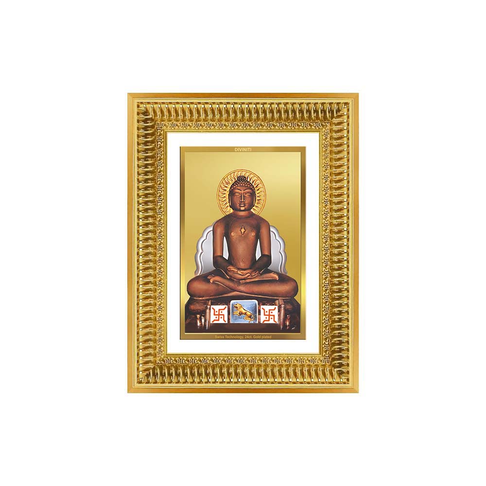 Diviniti 24K Gold Plated Mahavir (Classic) Divine Wall Frame for Home Mandir & Office Decor | Luxury Spiritual Gift