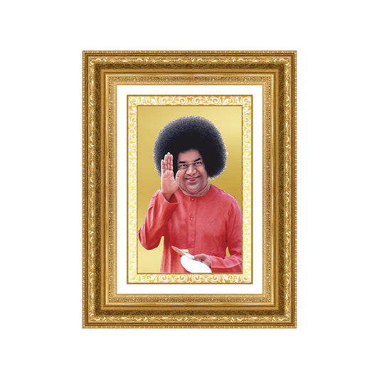 Diviniti 24K Gold Plated Satya Sai Baba (Classic) Divine Wall Frame for Home Mandir & Office Decor | Luxury Spiritual Gift