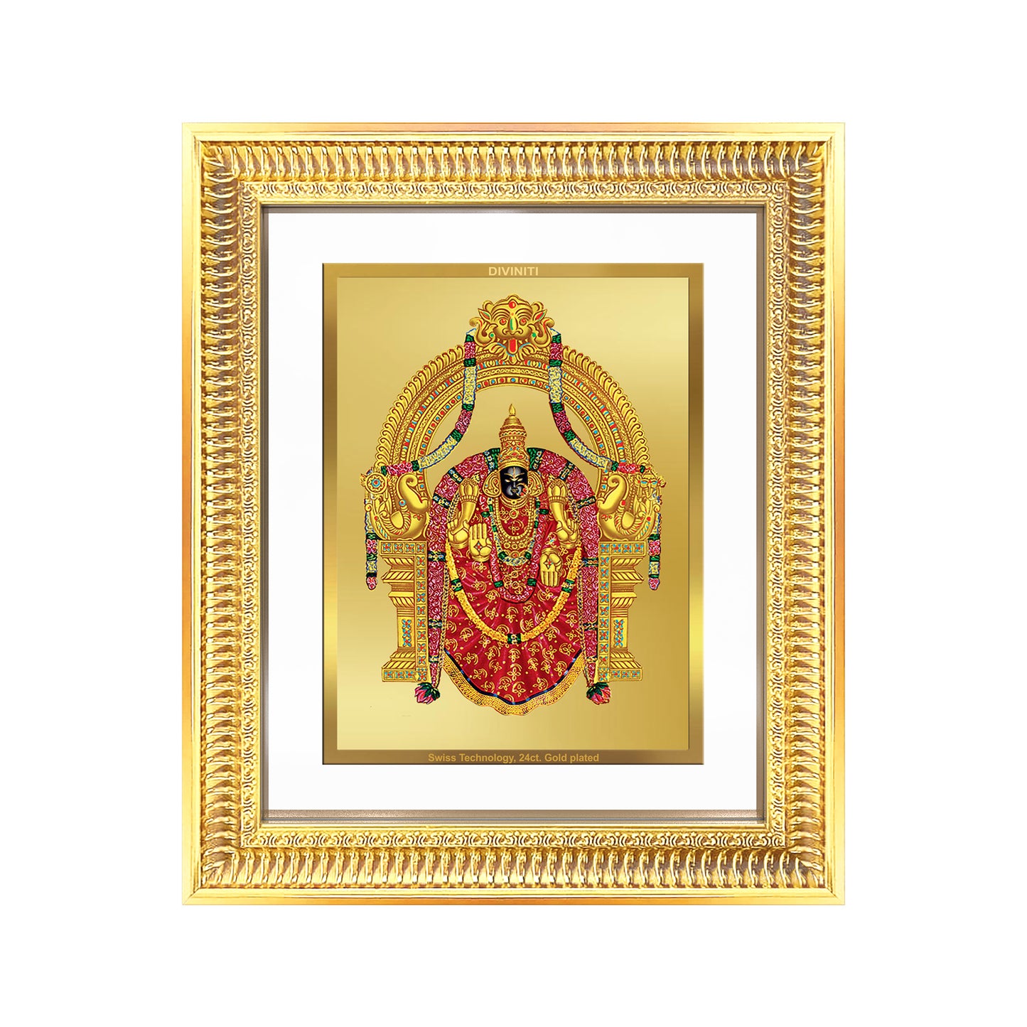 Diviniti 24K Gold Plated Padmavati (Classic) Divine Wall Frame for Home Mandir & Office Decor | Luxury Spiritual Gift