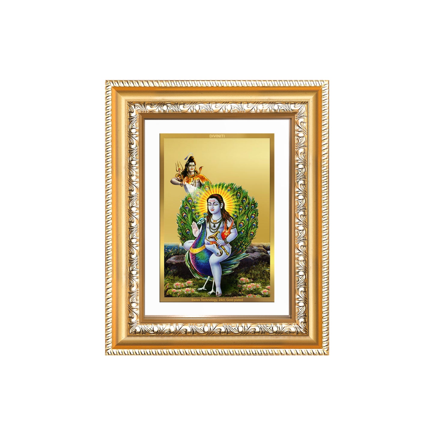 Diviniti 24K Gold Plated Baba Balak Nath Divine Wall and Table Top Frame for Home Mandir & Office Decor | Luxury Spiritual Gift