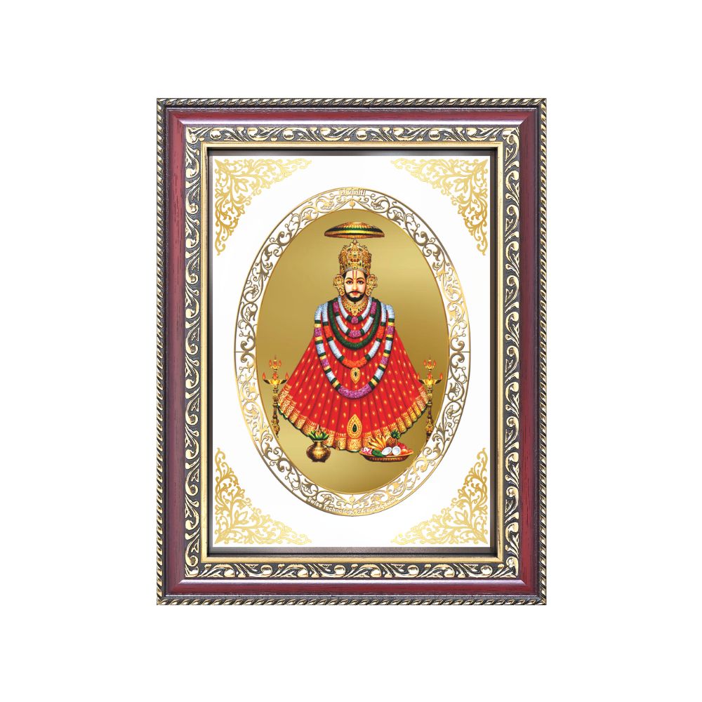 Khatu Shyam Ji | Divine Wall & Tabletop Royal Photo Frame in 24K Gold Plated Foil