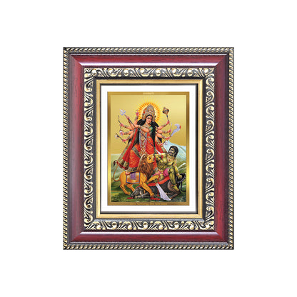 Diviniti 24K Gold Plated Durga - Mahishasura Mardini (Classic) Divine Table Top Frame for Home Mandir & Office Decor | Luxury Spiritual Gift
