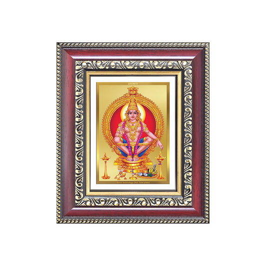 Diviniti 24K Gold Plated Ayyappan Divine Table Top Frame for Home Mandir & Office Decor | Luxury Spiritual Gift