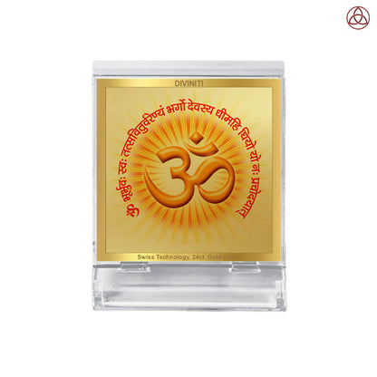 24 Karat Gold Plated Foil Divine Mantra Car Frame