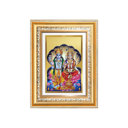Diviniti 24K Gold Plated Vishnu Lakshmi (Classic) Divine Wall Frame for Home Mandir & Office Decor | Luxury Spiritual Gift