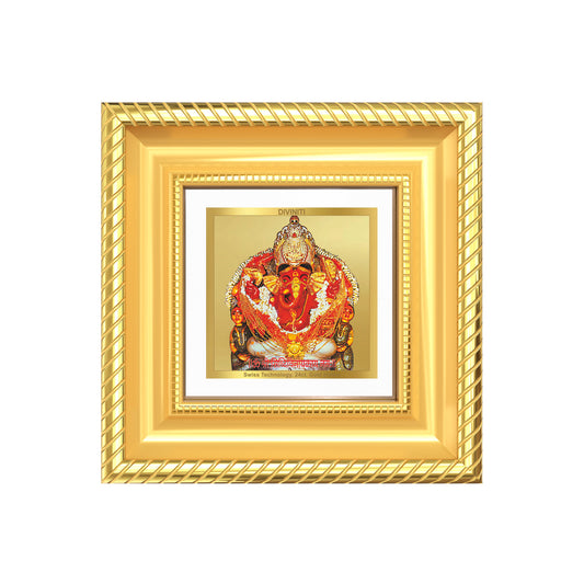 Diviniti Siddhi Vinayak Tabletop Photo Frame in 24K Gold Plated Foil | Success, Wisdom & Divine Blessings | DG015S1A (10x10 CM)