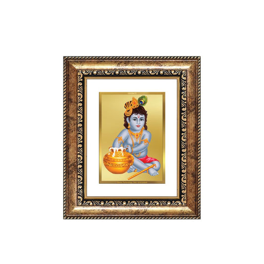 Diviniti 24K Gold Plated Bal Gopal Divine Table Top Frame for Home Mandir & Office Decor | Luxury Spiritual Gift