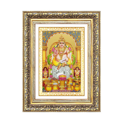 Diviniti 24K Gold Plated Kuber (Classic) Divine Wall Frame for Home Mandir & Office Decor | Luxury Spiritual Gift