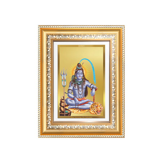 Diviniti 24K Gold Plated Shiva (Classic) Divine Wall Frame for Home Mandir & Office Decor | Luxury Spiritual Gift