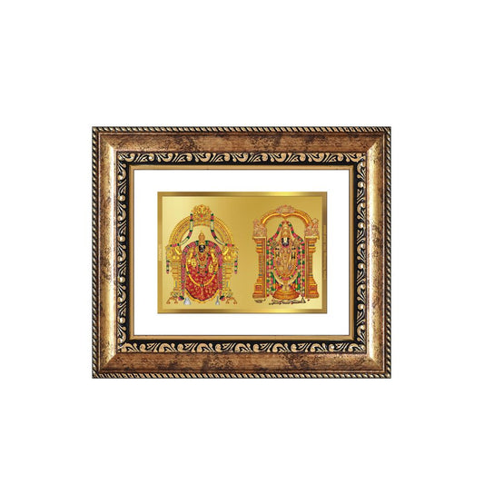 Diviniti 24K Gold Plated Padmavati And Balaji Divine Table Top Frame for Home Mandir & Office Decor | Luxury Spiritual Gift