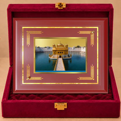 24K Gold-Plated Golden Temple MDF Frame | Premium Gift Box | 35x27 CM