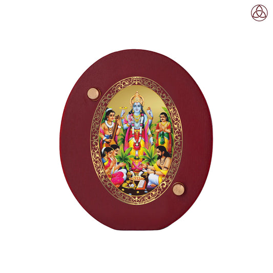 Satyanarayan Car Dashboard & Tabletop Photo Frame in 24K gold plated royal foil
