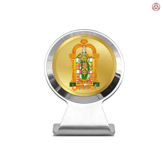 Goddess Meenakshi Tabletop Frame | Divine Warrior Goddess of Madurai in 24K Gold Plated Foil