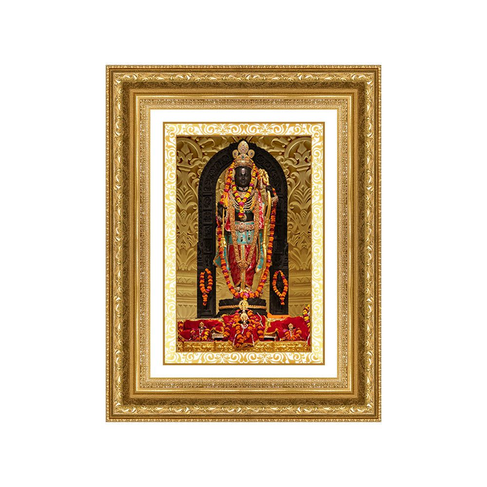 Diviniti 24K Gold Plated Ram Lalla (Classic) Divine Wall Frame for Home Mandir & Office Decor | Luxury Spiritual Gift