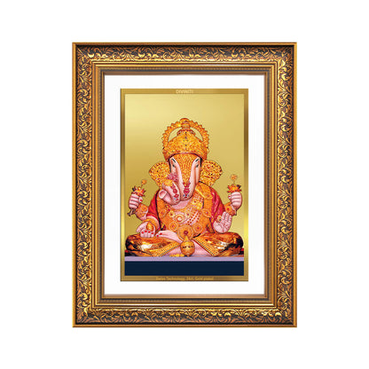 Diviniti 24K Gold Plated Dagadu Ganesha (Classic) Divine Wall Frame for Home Mandir & Office Decor | Luxury Spiritual Gift