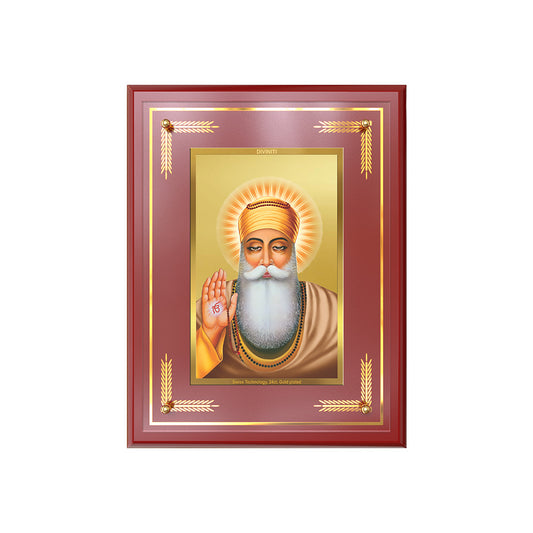 Diviniti 24K Gold Plated Guru Nanak Dev Ji Blessing Photo Frame | Peace, Wisdom & Divine Grace