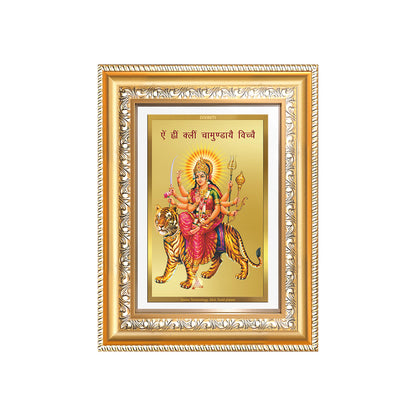 Diviniti 24K Gold Plated Durga With Mantra (Classic) Divine Wall Frame for Home Mandir & Office Decor | Luxury Spiritual Gift