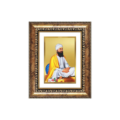 Diviniti 24K Gold Plated Guru Tegh Bahadur Sahib Ji (Classic) Sacred Sikh Wall and Table Top Frame for Home Decor & Office Ambiance | Premium Spiritual Gift