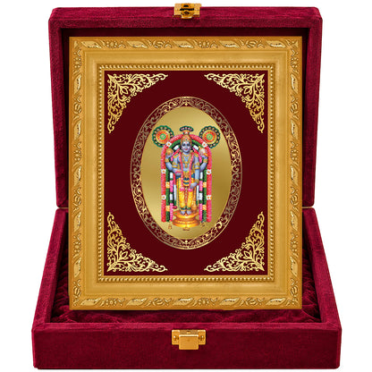 24K Gold-Plated Guruvayurappan Frame | Premium Gift Box | 16x13.5 CM