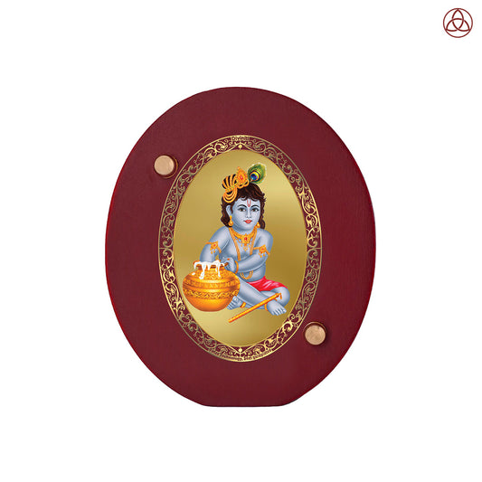 Makhan Gopal Car Dashboard & Tabletop Photo Frame in 24K gold plated royal foil
