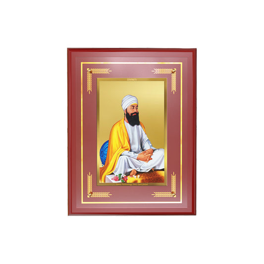 Diviniti 24K Gold Plated Guru Tegh Bahadur Sahib Ji Blessing Tabletop Photo Frame | Courage, Sacrifice & Divine Grace