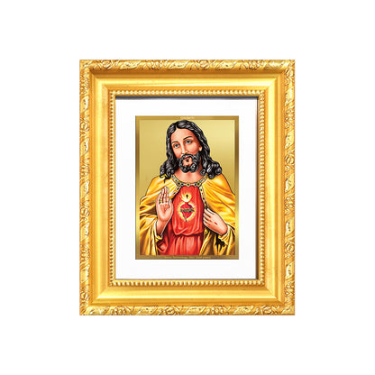 Diviniti 24K Gold Plated Jesus Christ |Divine Table Top Frame for Home Mandir & Office Decor | Luxury Spiritual Gift