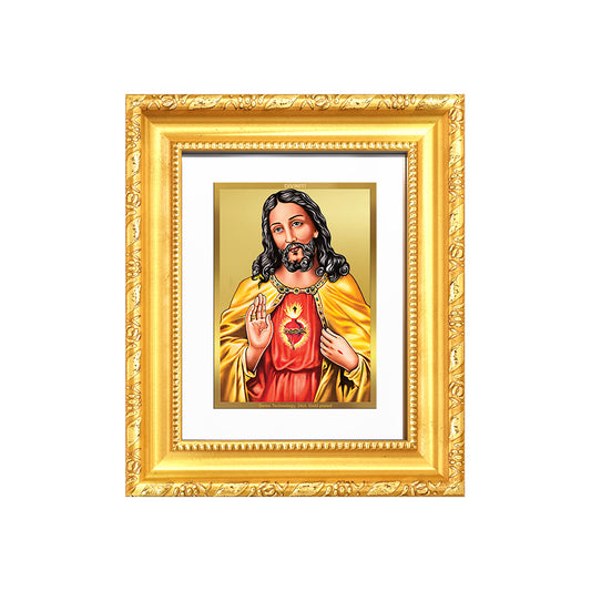 Diviniti 24K Gold Plated Jesus Christ |Divine Table Top Frame for Home Mandir & Office Decor | Luxury Spiritual Gift