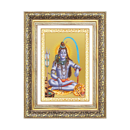 Diviniti 24K Gold Plated Shiva (Classic) Divine Wall Frame for Home Mandir & Office Decor | Luxury Spiritual Gift
