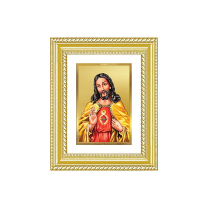 Diviniti 24K Gold Plated Jesus Christ (Classic) Divine Wall and Table Top Frame for Home Mandir & Office Decor | Luxury Spiritual Gift