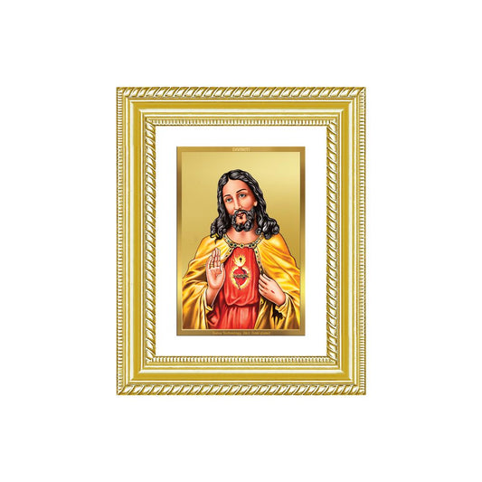 Diviniti 24K Gold Plated Jesus Christ (Classic) Divine Wall and Table Top Frame for Home Mandir & Office Decor | Luxury Spiritual Gift