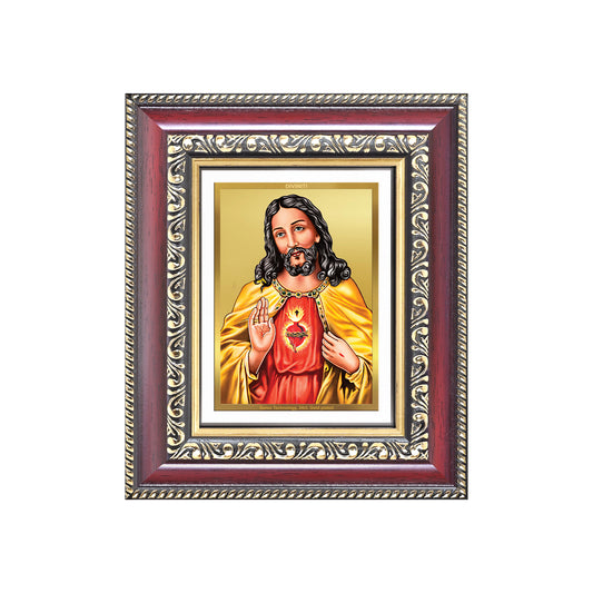 Diviniti 24K Gold Plated Jesus Christ (Classic) Divine Table Top Frame for Home Mandir & Office Decor | Luxury Spiritual Gift