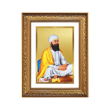 Diviniti 24K Gold Plated Guru Tegh Bahadur Sahib Ji (Classic) Sacred Sikh Wall Frame for Home Decor & Office Ambiance | Premium Spiritual Gift