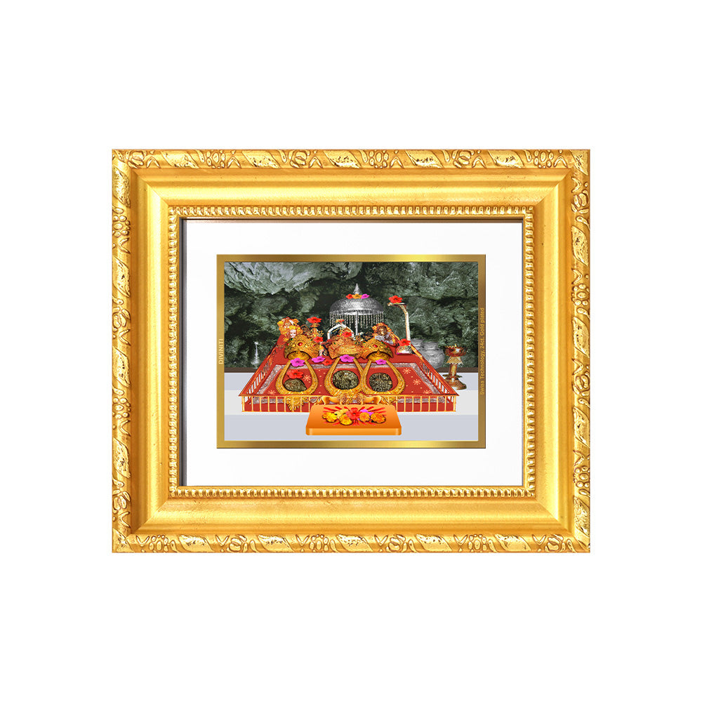 Diviniti 24K Gold Plated Mata Ka Darbar |Divine Table Top Frame for Home Mandir & Office Decor | Luxury Spiritual Gift