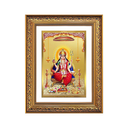 Diviniti 24K Gold Plated Santoshi Mata (Classic) Divine Wall Frame for Home Mandir & Office Decor | Luxury Spiritual Gift
