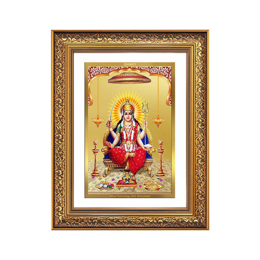 Diviniti 24K Gold Plated Santoshi Mata (Classic) Divine Wall Frame for Home Mandir & Office Decor | Luxury Spiritual Gift