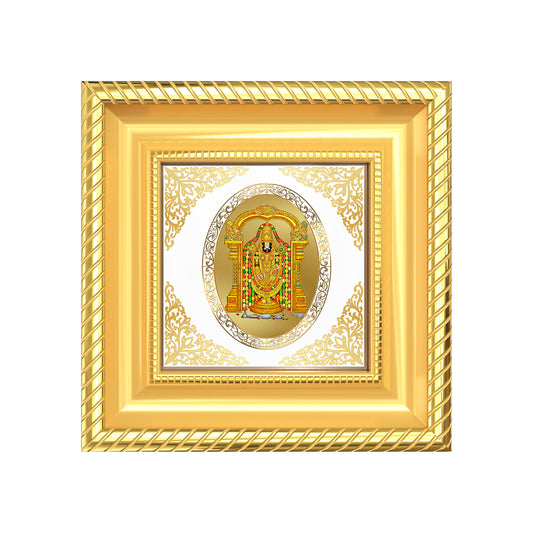 Tirupati Balaji | Divine Lord Venkateswara Royal Tabletop Photo Frame in 24K Gold Plated Foil
