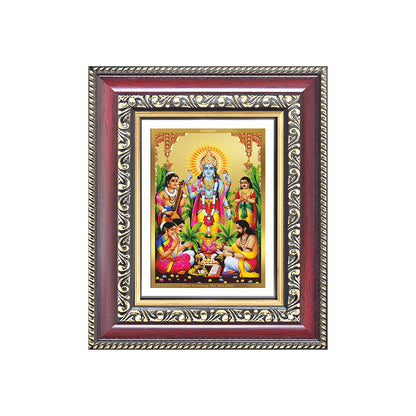 Diviniti 24K Gold Plated Satyanarayan (Classic) Divine Table Top Frame for Home Mandir & Office Decor | Luxury Spiritual Gift