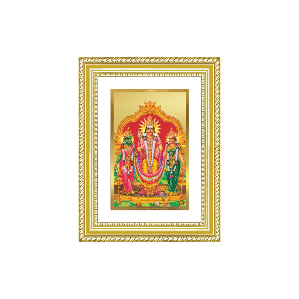 Diviniti 24K Gold Plated Murugan Velli (Classic) Divine Wall Frame for Home Mandir & Office Decor | Luxury Spiritual Gift