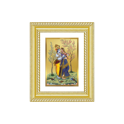 Diviniti 24K Gold Plated Radha Krishna (Classic) Divine Wall and Table Top Frame for Home Mandir & Office Decor | Luxury Spiritual Gift