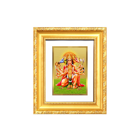 Diviniti 24K Gold Plated Panchmukhi Hanuman |Divine Table Top Frame for Home Mandir & Office Decor | Luxury Spiritual Gift
