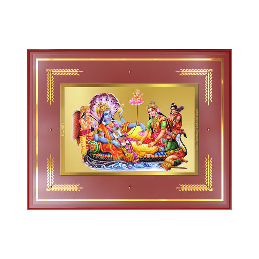 Lakshmi Vishnu Kshir Sagar | Divine Abode Wall Mount Photo Frame in 24K Gold Plated Foil