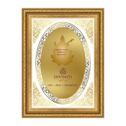 Diviniti Double Glass Frame Personalised Wall Mount Photo Frame in 24K Gold Plated Foil
