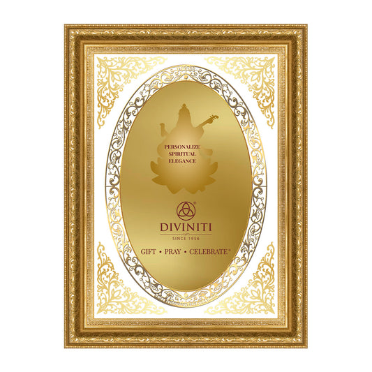 Diviniti Double Glass Frame Personalised Wall Mount Photo Frame in 24K Gold Plated Foil