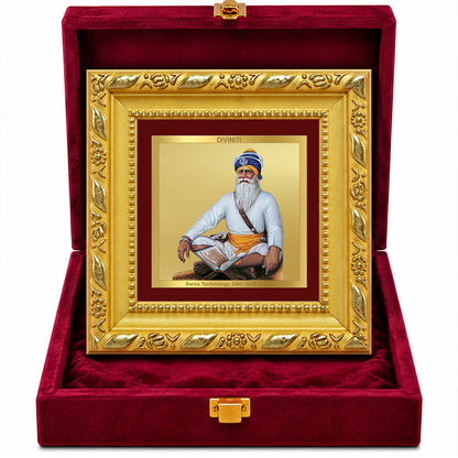 24K Gold-Plated Baba Deep Singh Frame | Premium Gift Box | 10x10 CM
