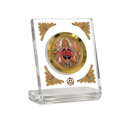 Diviniti 24K Gold Plated Salasar Balaji Acrylic Car Dashboard Frame | Hanuman Ji for Car, Home Décor, Tabletop & Puja Room | Blessings of Strength, Protection & Devotion (ACF1CH)